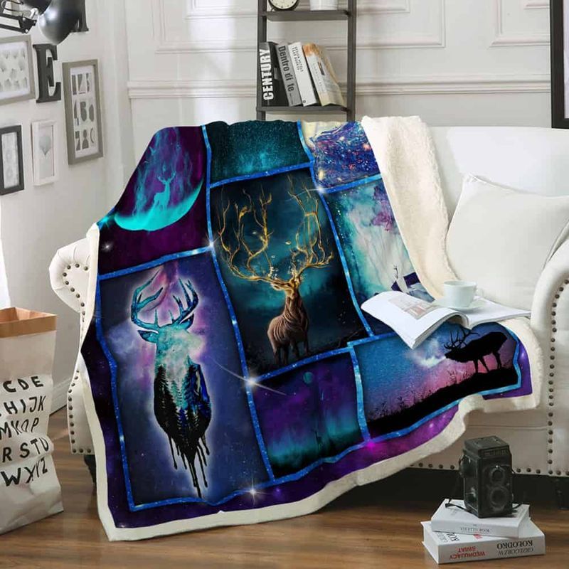 Galaxy Silhouette Deer Premium Comfy Sofa Throw Blanket Galaxy Silhouette Deer Premium Comfy Sofa Throw Blanket