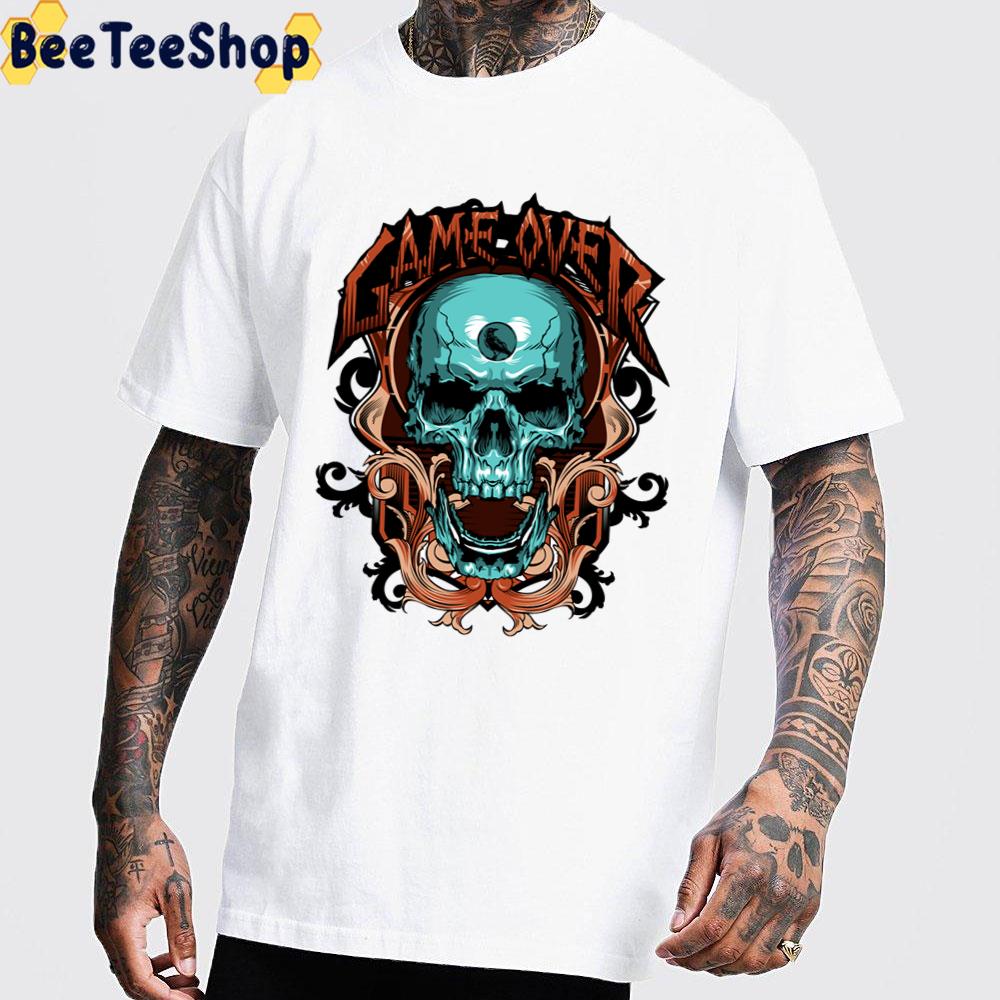 Game Over Skull Art Unisex T-Shirt Game Over Skull Art Unisex T-Shirt