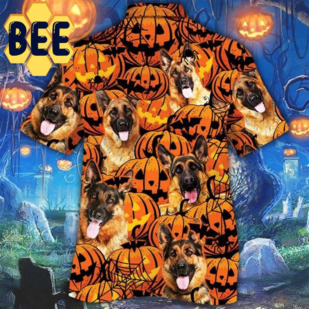German Shepherd Dog Lover Pumpkins Halloween Hawaiian Shirt German Shepherd Dog Lover Pumpkins Halloween Hawaiian Shirt