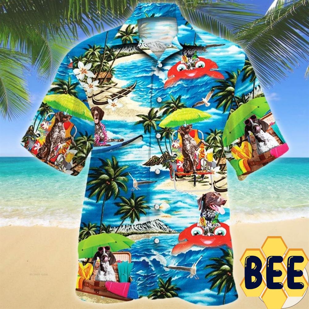 German Shorthaired Pointer Beach Vibe Hawaiian Shirt German Shorthaired Pointer Beach Vibe Hawaiian Shirt