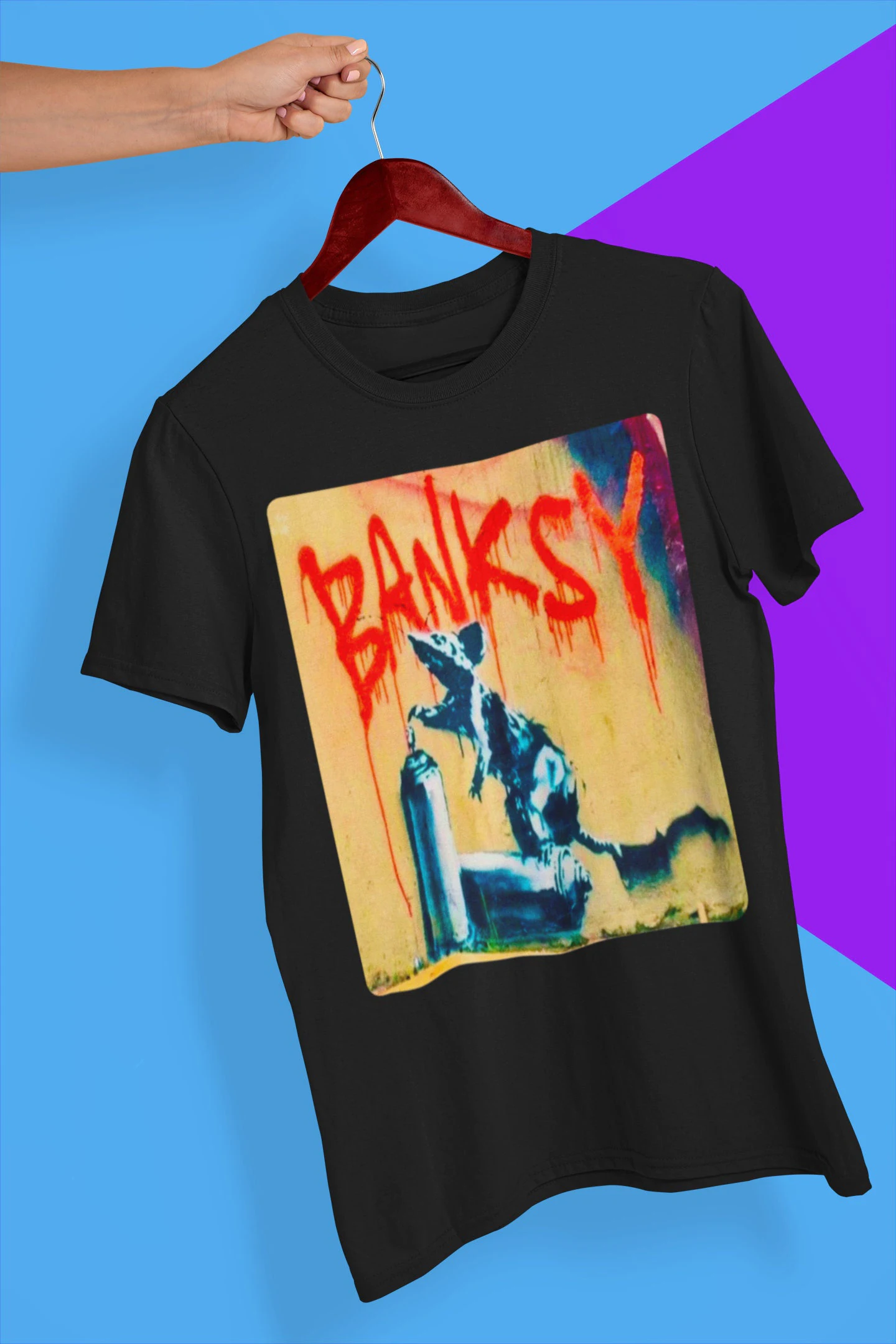 Graphic Art Banksy Street Art Halloween Unisex T-Shirt Graphic Art Banksy Street Art Halloween Unisex T-Shirt