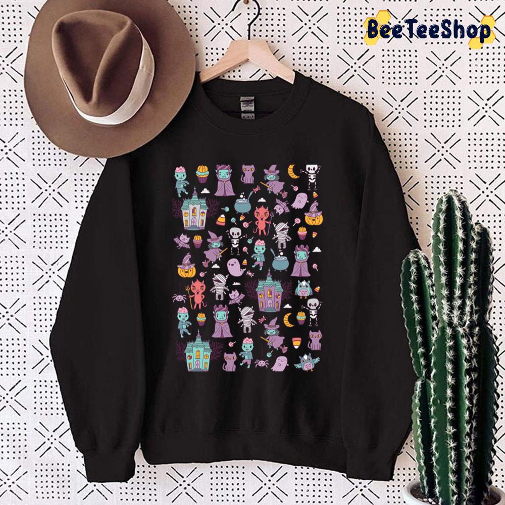 Happy Halloween Icons Unisex Sweatshirt Happy Halloween Icons Unisex Sweatshirt