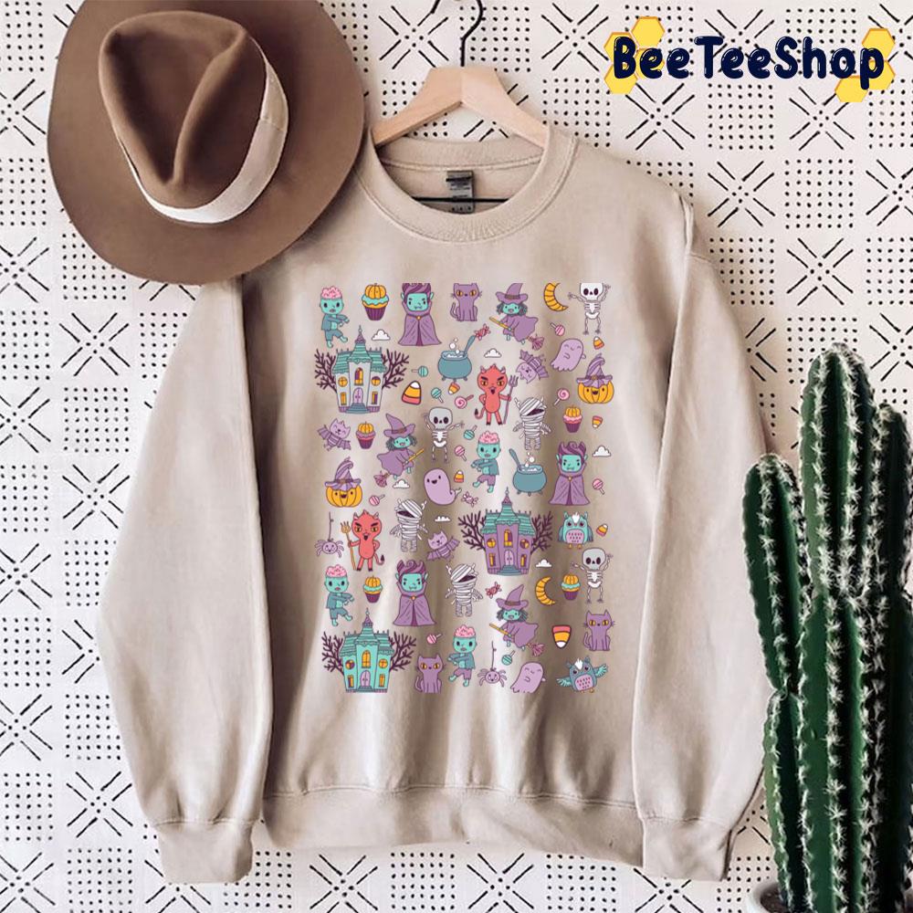 Happy Halloween Icons Unisex Sweatshirt Happy Halloween Icons Unisex Sweatshirt