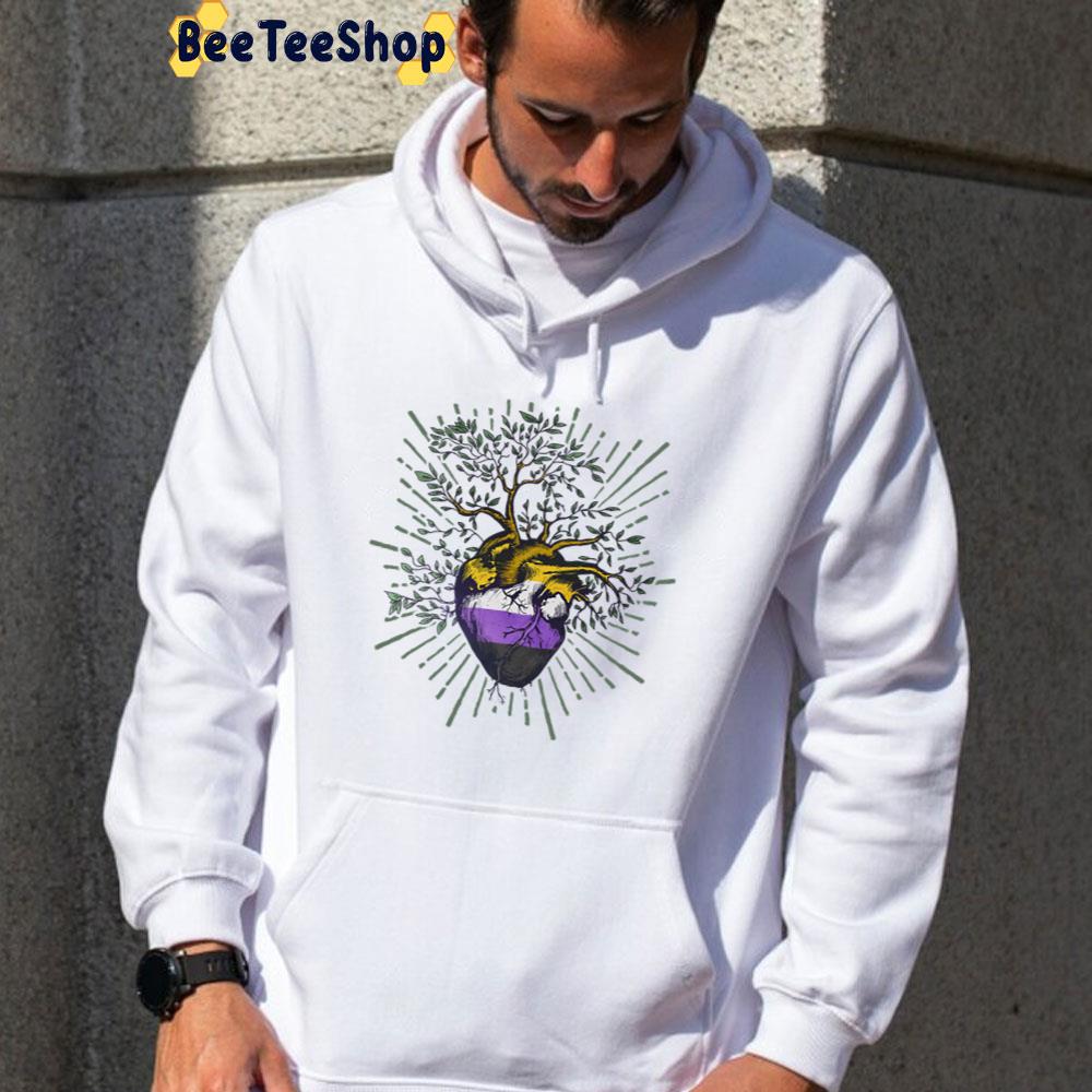 Heart Tree Of Life Lgbt With Non Binary Nonbinary Flag Unisex T-Shirt Heart Tree Of Life Lgbt With Non Binary Nonbinary Flag Unisex T-Shirt