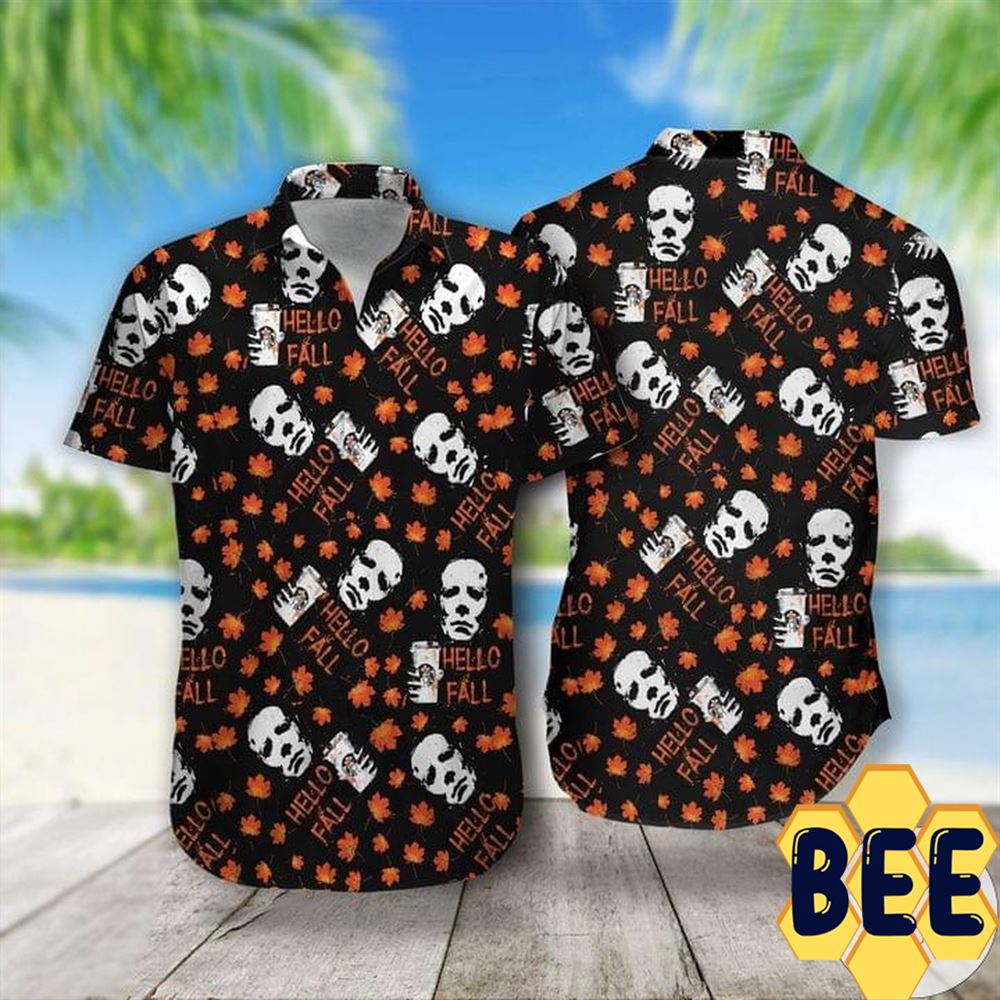 Hello Fall Michael Myers Halloween Hawaiian Shirt Hello Fall Michael Myers Halloween Hawaiian Shirt