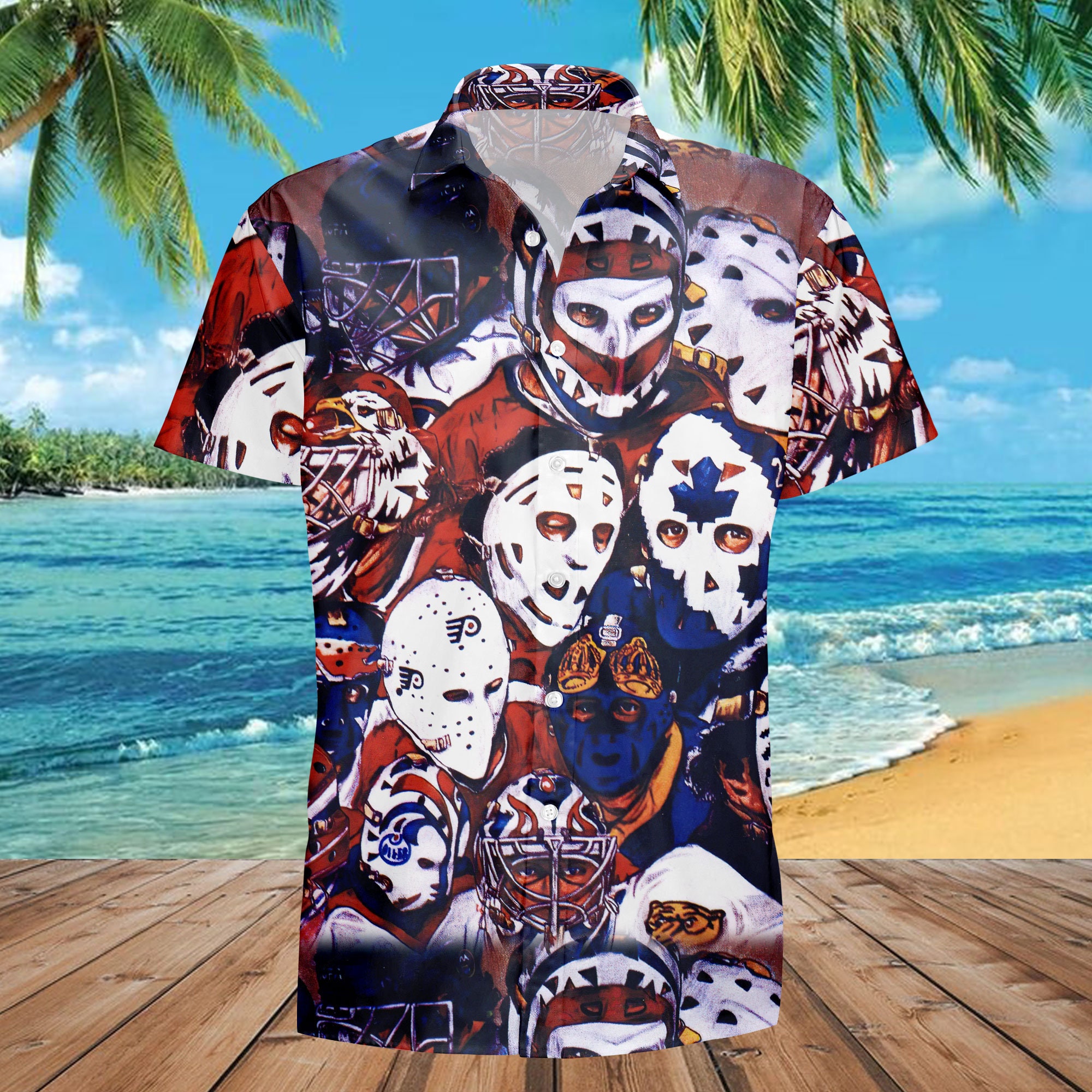 Hockey Mask halloween hawaiian shirt Hockey Mask halloween hawaiian shirt