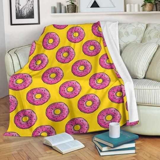 Homer Simpson Donut Fleece Blanket Throw Blanket Gift Homer Simpson Donut Fleece Blanket Throw Blanket Gift