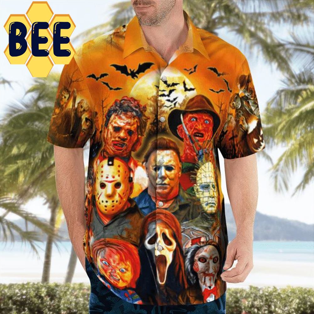 Horror Characters Movie Trick Or Treat Halloween Hawaiian Shirt Horror Characters Movie Trick Or Treat Halloween Hawaiian Shirt