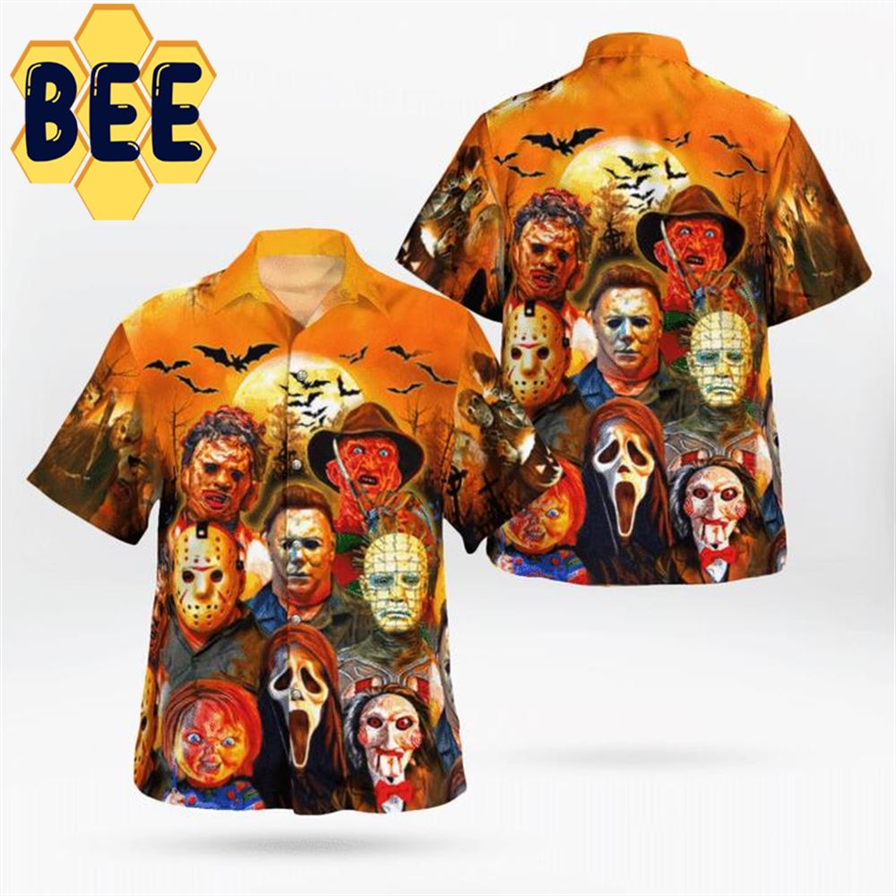 Horror Characters Movie Trick Or Treat Halloween Hawaiian Shirt Horror Characters Movie Trick Or Treat Halloween Hawaiian Shirt