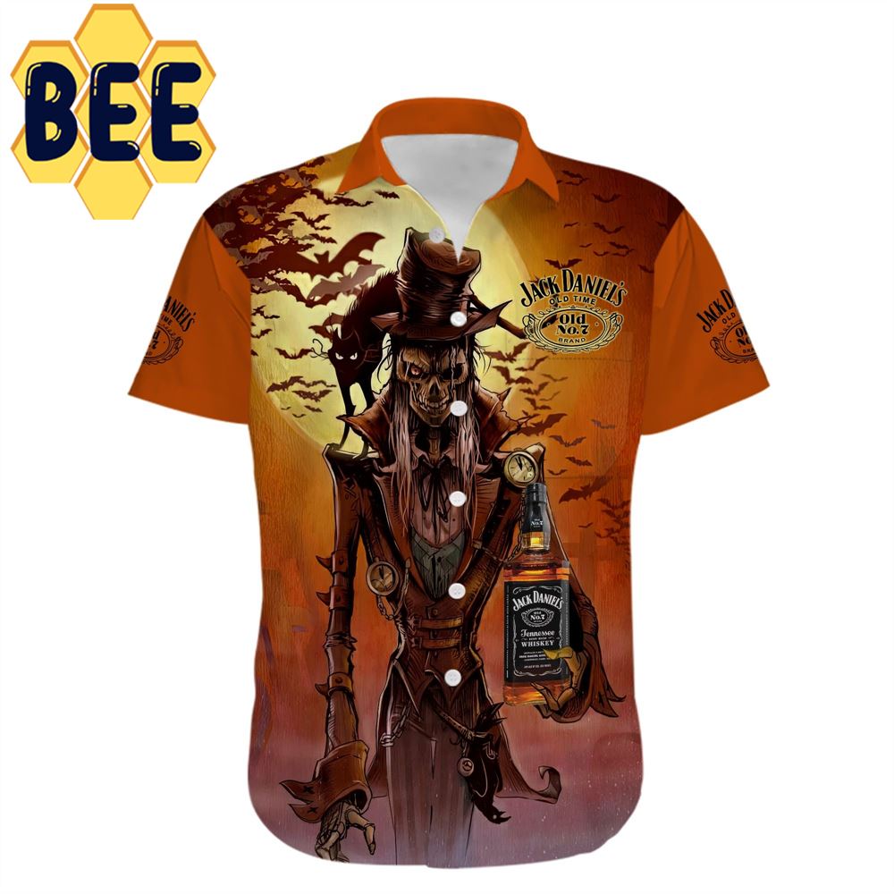 Horror Sunset Skeleton Jack Daniel’s Halloween Hawaiian Shirt Horror Sunset Skeleton Jack Daniel’s Halloween Hawaiian Shirt