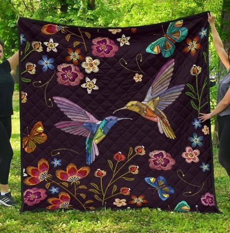 Humming Bird And Flowers For Man And Women Blanket Humming Bird And Flowers For Man And Women Blanket