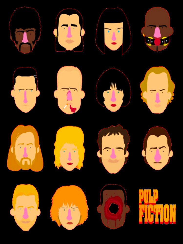 Icon Characters Pulp Fiction Halloween Unisex T-Shirt Icon Characters Pulp Fiction Halloween Unisex T-Shirt