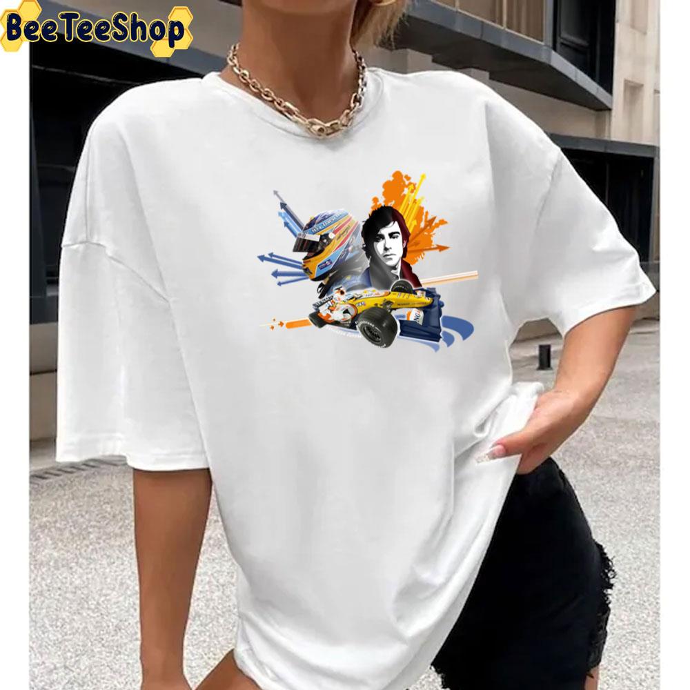 Illustration Fernando Alonso Art Racing Unisex T-Shirt Illustration Fernando Alonso Art Racing Unisex T-Shirt