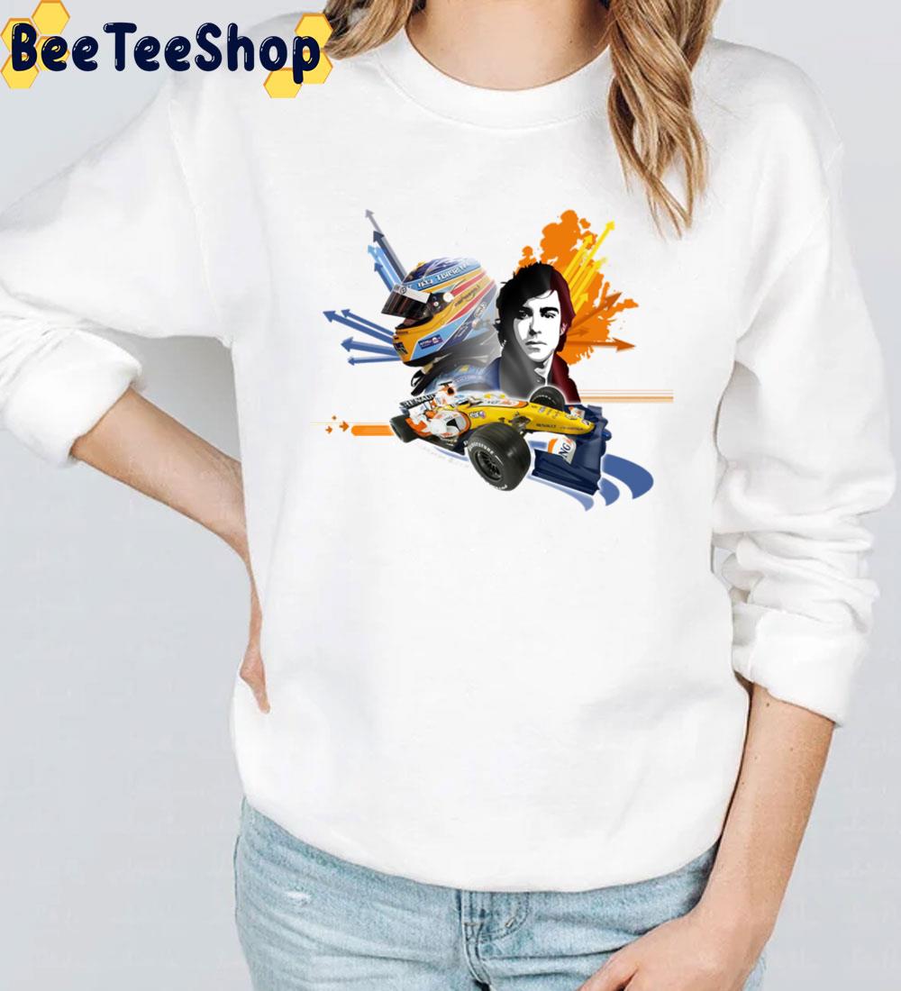Illustration Fernando Alonso Art Racing Unisex T-Shirt Illustration Fernando Alonso Art Racing Unisex T-Shirt