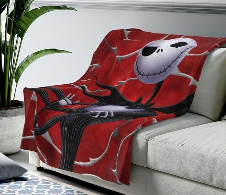 Jack Skellington Emotion Funny Best Seller Fleece Blanket Throw Blanket Gift Jack Skellington Emotion Funny Best Seller Fleece Blanket Throw Blanket Gift