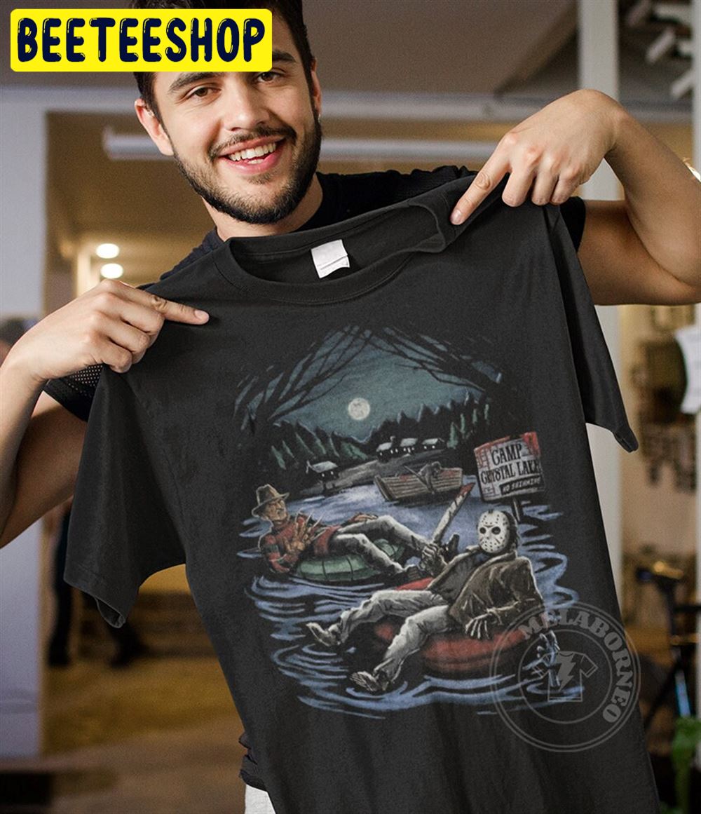 Jason And Freddy Funy Nightmare On Elm Street Retro Vintage Unisex T-Shirt Jason And Freddy Funy Nightmare On Elm Street Retro Vintage Unisex T-Shirt