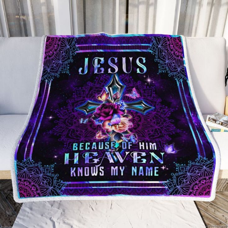 Jesus Because Of Him Heaven Knows My Name Premium Comfy Sofa Throw Blanket Jesus Because Of Him Heaven Knows My Name Premium Comfy Sofa Throw Blanket