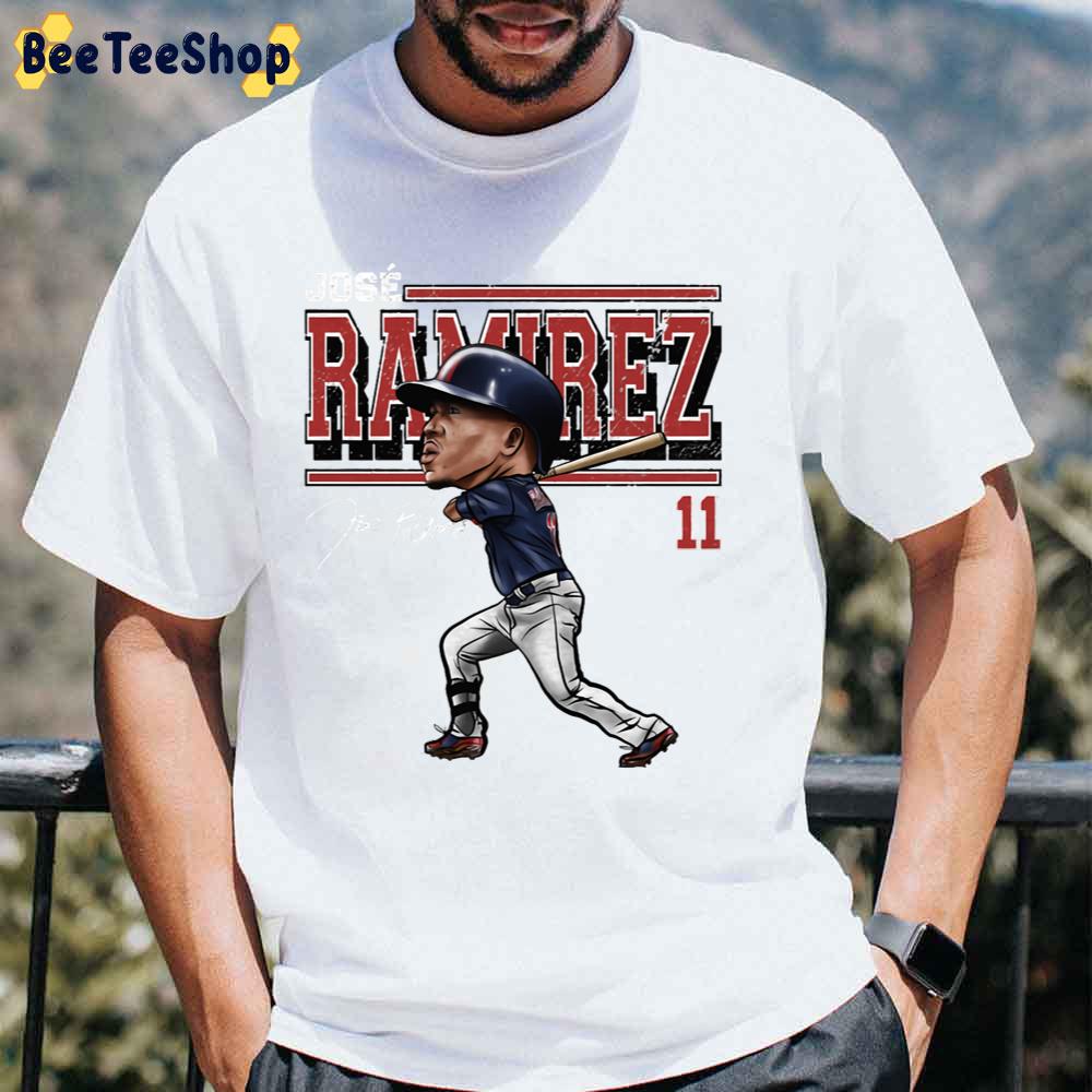 Jose Ramirez Cartoon Cleveland Indians Baseball Digital Art Unisex T-Shirt Jose Ramirez Cartoon Cleveland Indians Baseball Digital Art Unisex T-Shirt