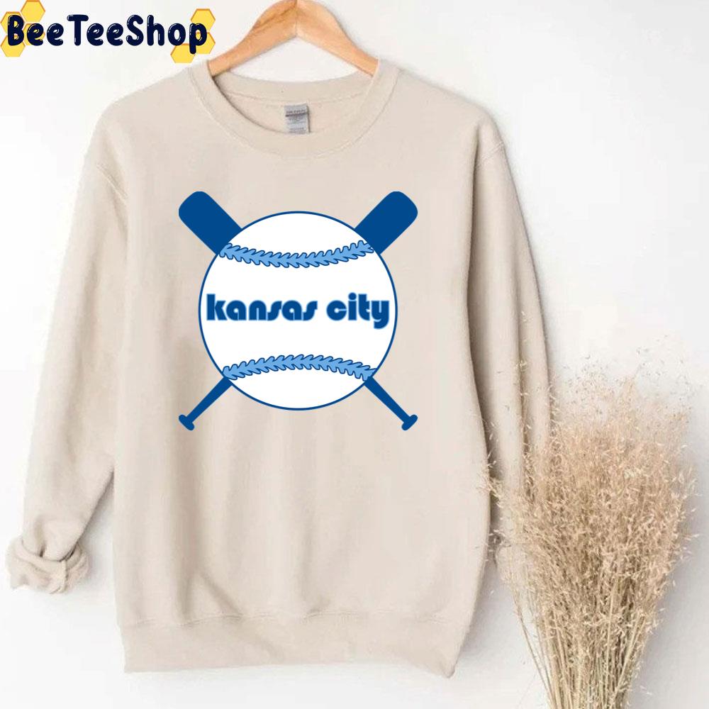 Kansas City Royals Retro Throwback Baseball With Crossed Bats Unisex Sweatshirt Kansas City Royals Retro Throwback Baseball With Crossed Bats Unisex Sweatshirt