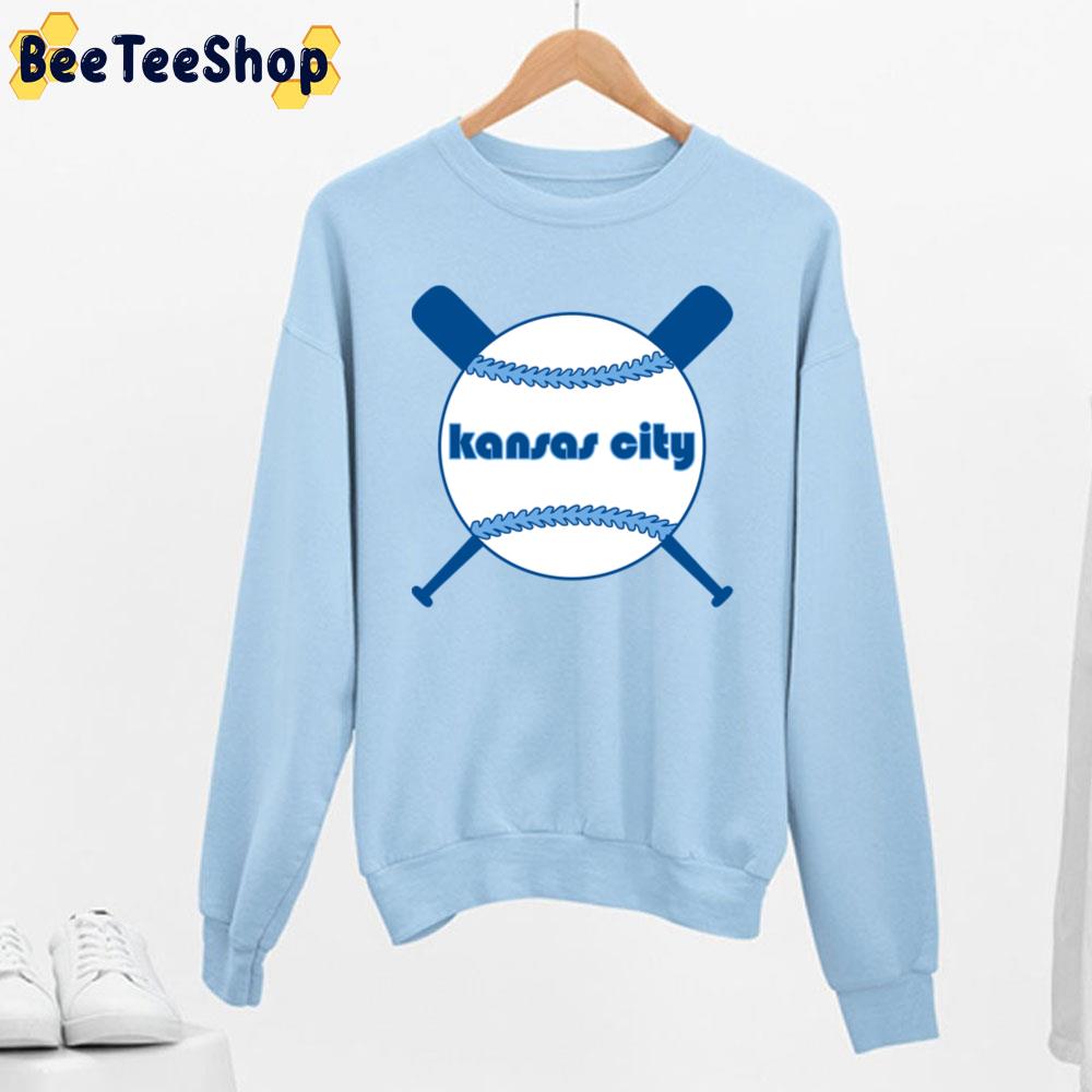 Kansas City Royals Retro Throwback Baseball With Crossed Bats Unisex Sweatshirt Kansas City Royals Retro Throwback Baseball With Crossed Bats Unisex Sweatshirt