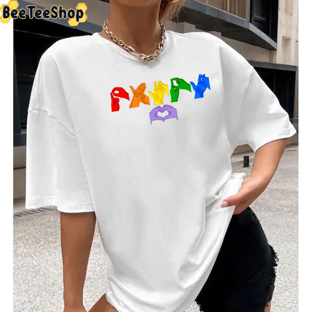 Lgbt Pride British Sign Language Nonbinary Pride Unisex T-Shirt Lgbt Pride British Sign Language Nonbinary Pride Unisex T-Shirt
