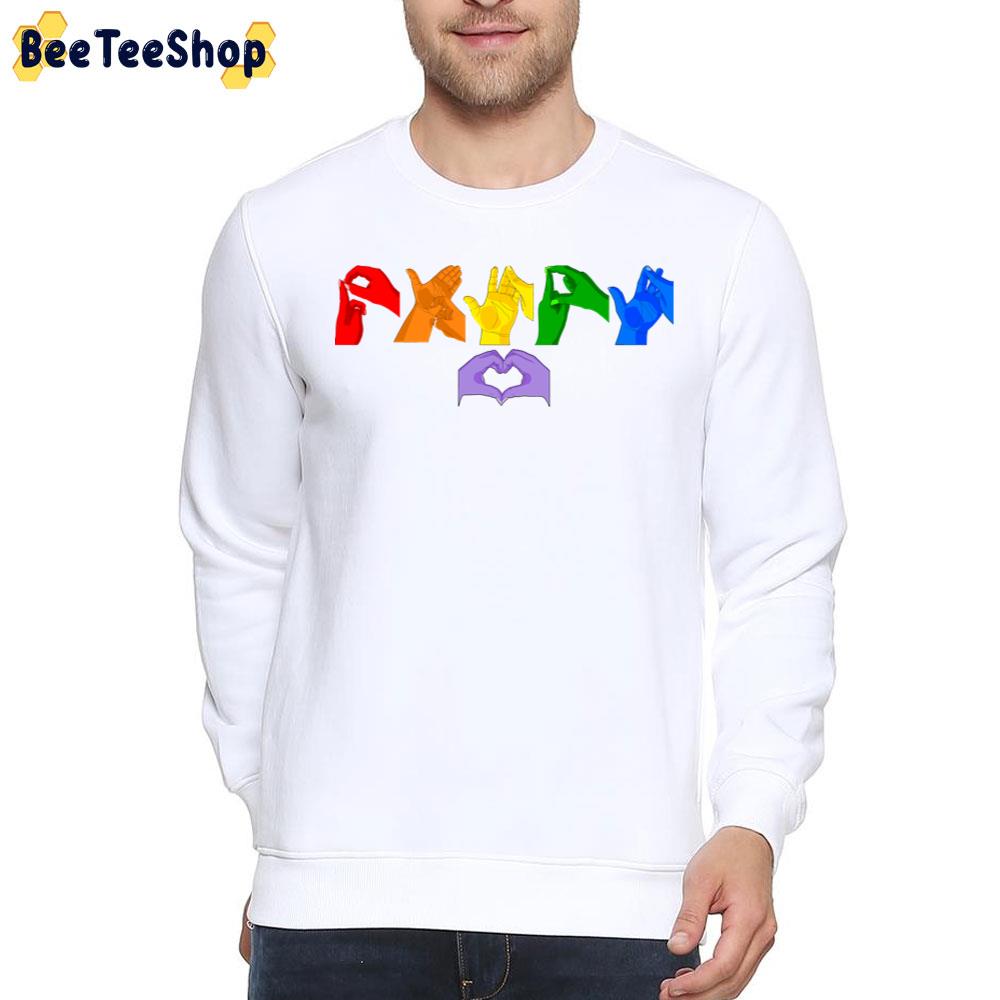 Lgbt Pride British Sign Language Nonbinary Pride Unisex T-Shirt Lgbt Pride British Sign Language Nonbinary Pride Unisex T-Shirt