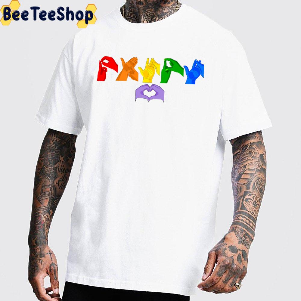 Lgbt Pride British Sign Language Nonbinary Pride Unisex T-Shirt Lgbt Pride British Sign Language Nonbinary Pride Unisex T-Shirt