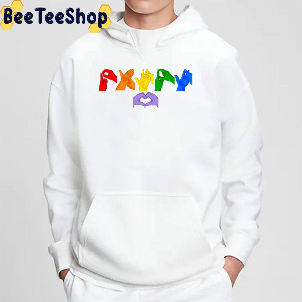 Lgbt Pride British Sign Language Nonbinary Pride Unisex T-Shirt Lgbt Pride British Sign Language Nonbinary Pride Unisex T-Shirt
