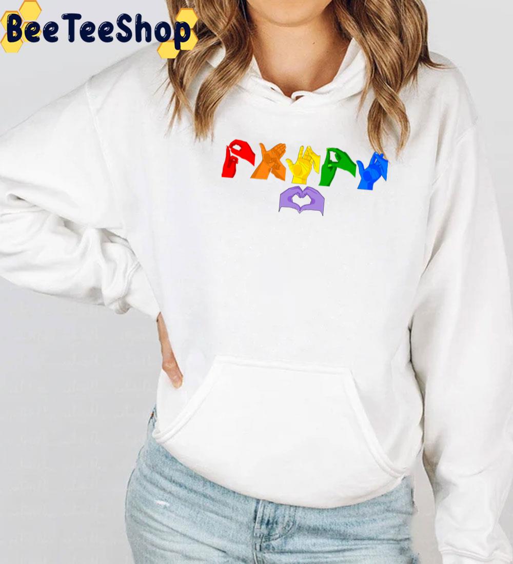 Lgbt Pride British Sign Language Nonbinary Pride Unisex T-Shirt Lgbt Pride British Sign Language Nonbinary Pride Unisex T-Shirt