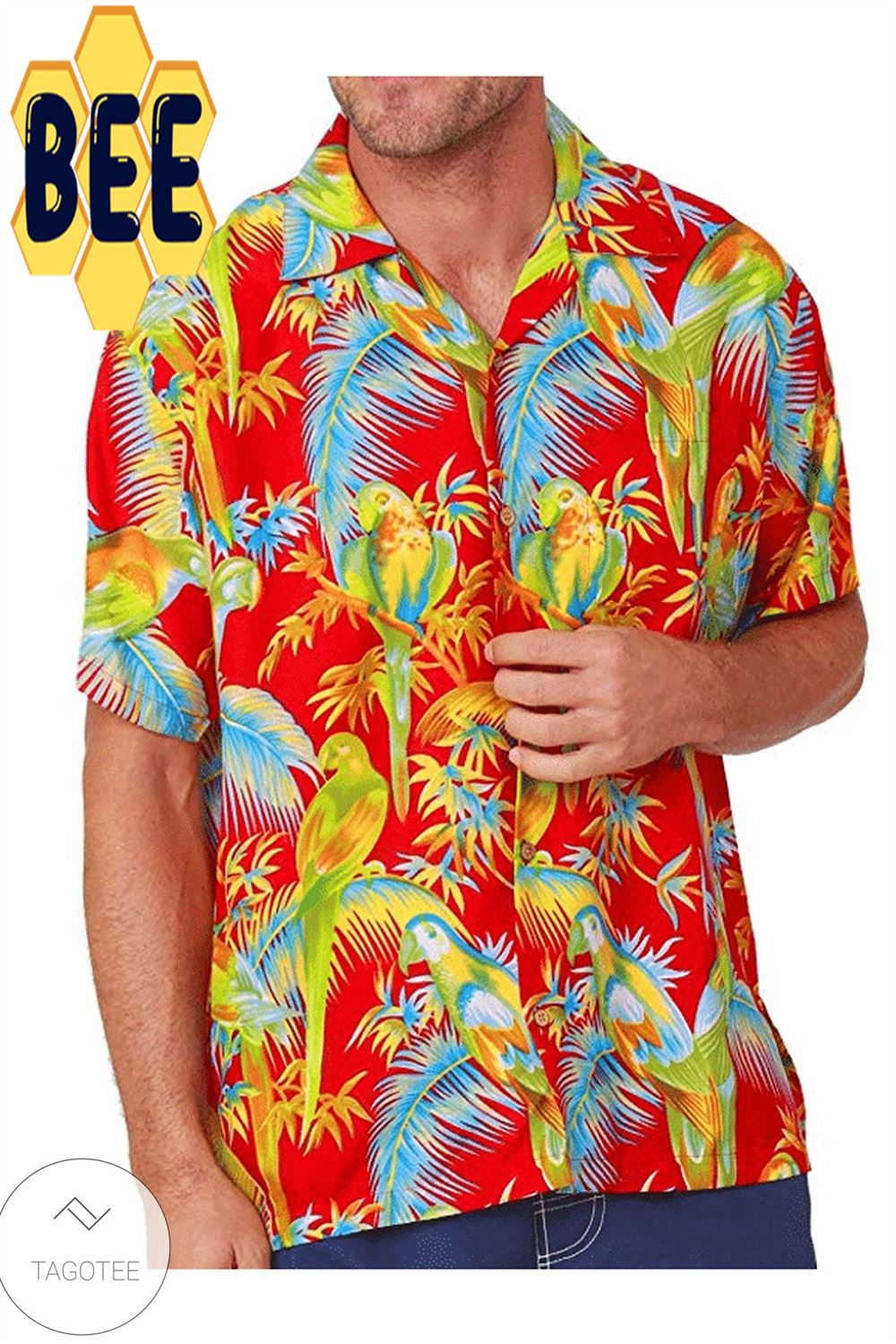 Men'S Parrot Red Hawaiian Shirt Men'S Parrot Red Hawaiian Shirt