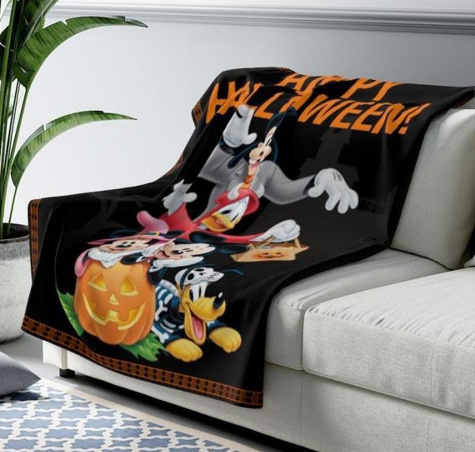 Mickey Mouse Cartoon Happy Halloween Best Seller Fleece Blanket Throw Blanket Gift Mickey Mouse Cartoon Happy Halloween Best Seller Fleece Blanket Throw Blanket Gift