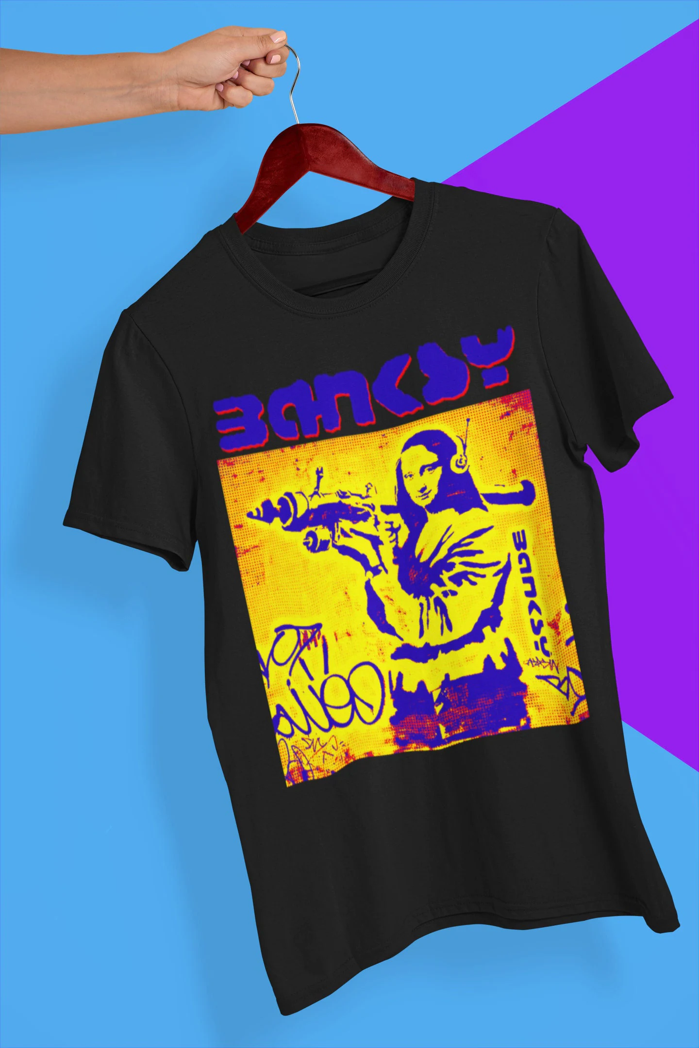 Mona Lisa Banksy Street Art Halloween Unisex T-Shirt Mona Lisa Banksy Street Art Halloween Unisex T-Shirt