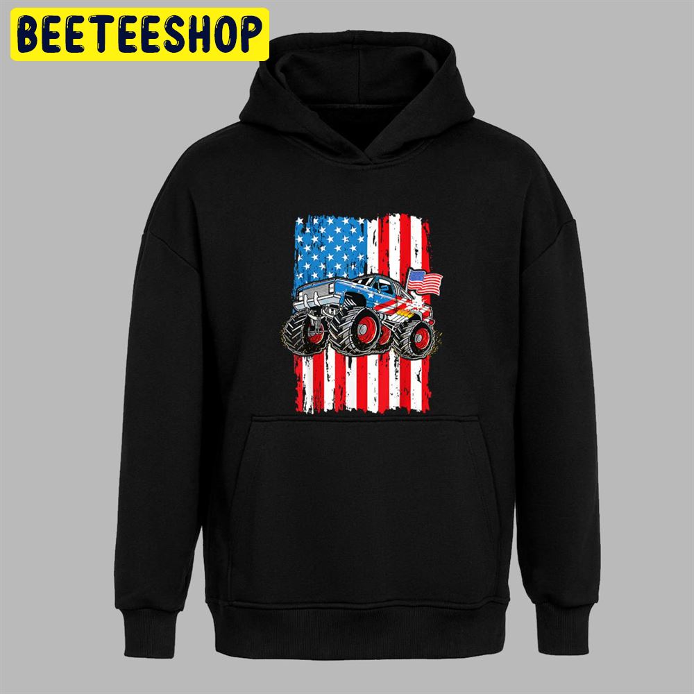 Monster Truck USA Flag Patriotic Boys Men 4th of July Unisex T-Shirt Monster Truck USA Flag Patriotic Boys Men 4th of July Unisex T-Shirt