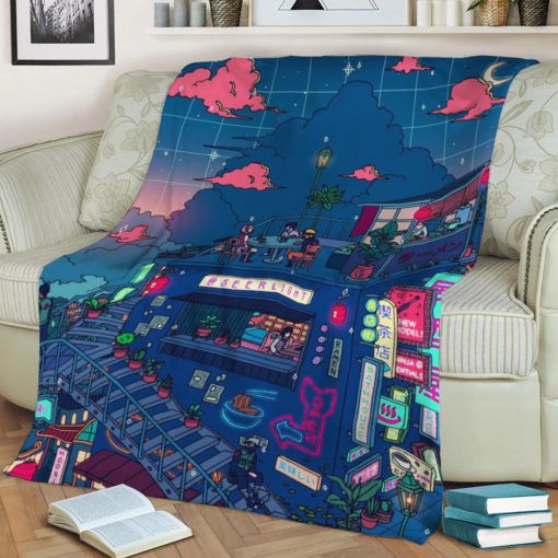 Neon Village Best Seller Fleece Blanket Throw Blanket Gift Neon Village Best Seller Fleece Blanket Throw Blanket Gift