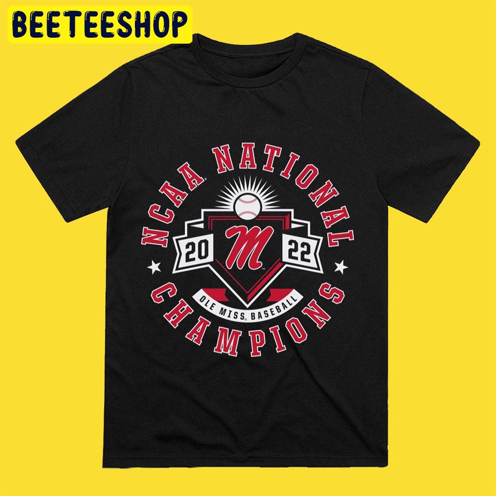 Ole Miss National Champs Home Plate Unisex T-Shirt Ole Miss National Champs Home Plate Unisex T-Shirt
