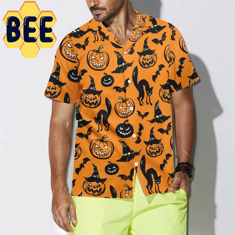 Pattern Halloween Hawaiian Shirt Pattern Halloween Hawaiian Shirt