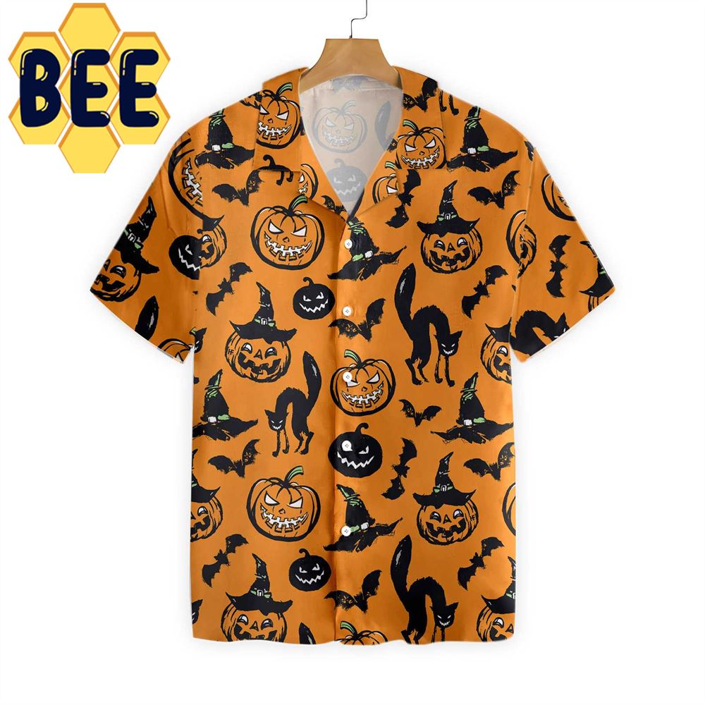 Pattern Halloween Hawaiian Shirt Pattern Halloween Hawaiian Shirt