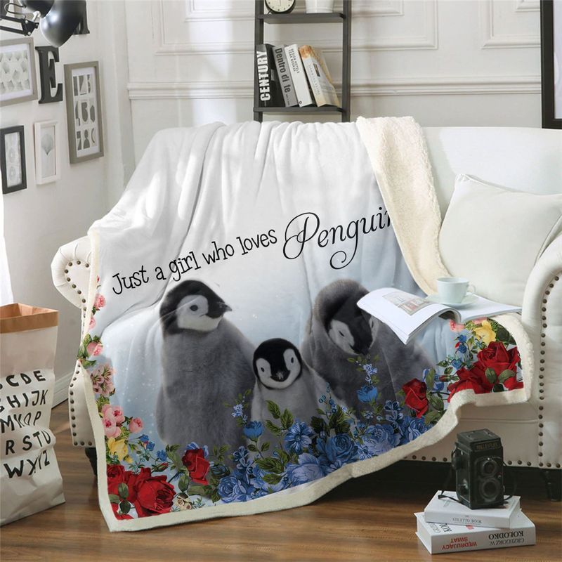 Penguin Just A Girl Who Love Penguin Premium Comfy Sofa Throw Blanket Penguin Just A Girl Who Love Penguin Premium Comfy Sofa Throw Blanket