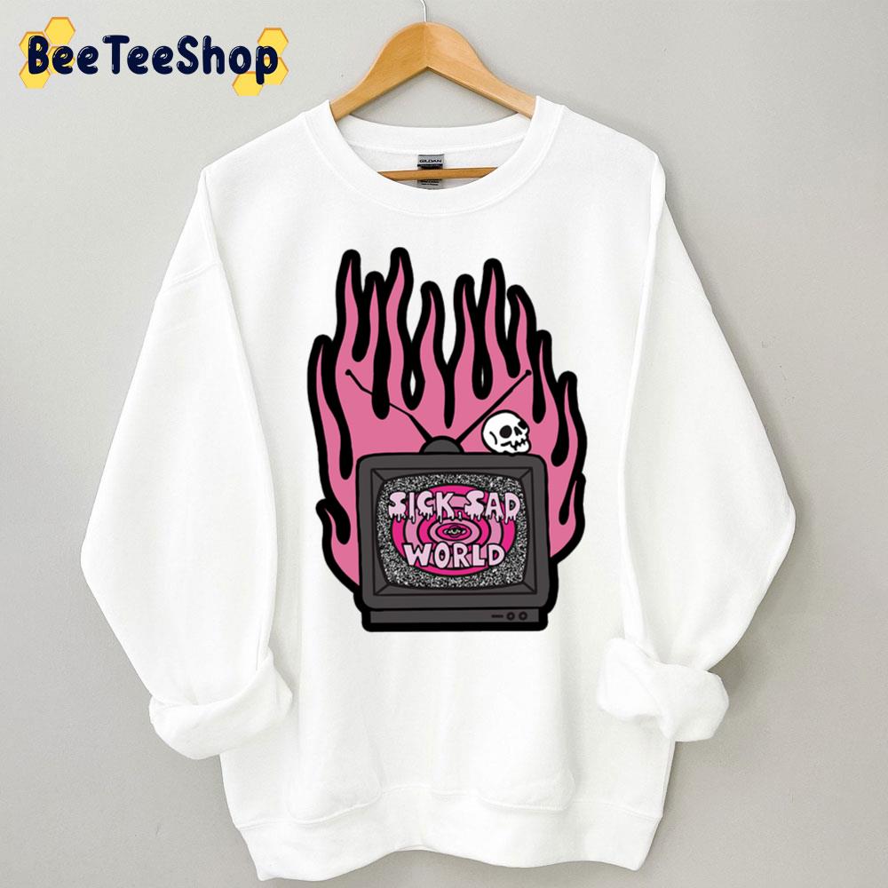 Pink Fire Sick Sad World Unisex Sweatshirt Pink Fire Sick Sad World Unisex Sweatshirt