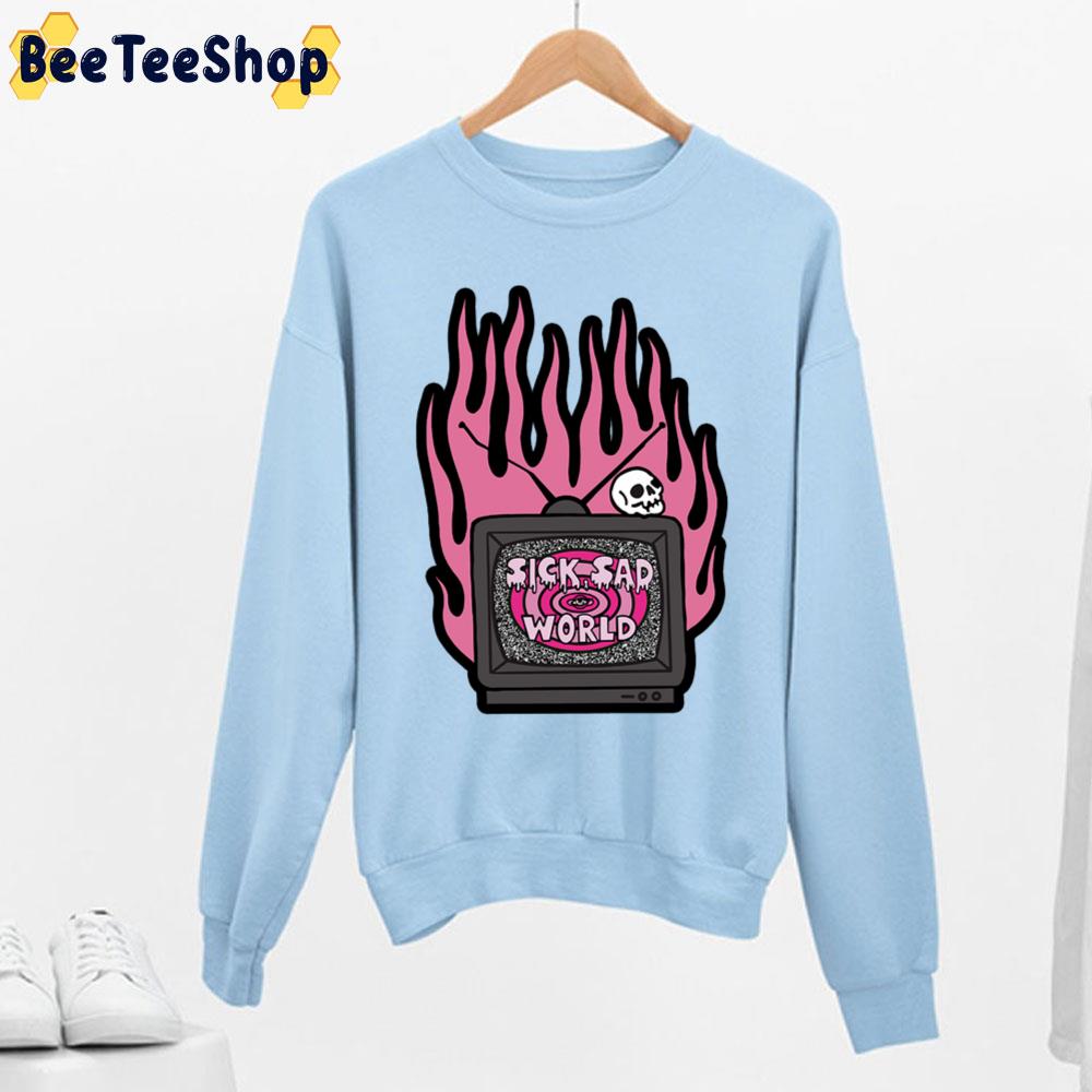 Pink Fire Sick Sad World Unisex Sweatshirt Pink Fire Sick Sad World Unisex Sweatshirt
