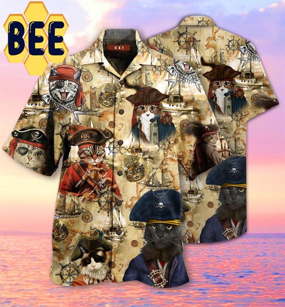 Pirate Cat Hawaiian Shirt Pirate Cat Hawaiian Shirt