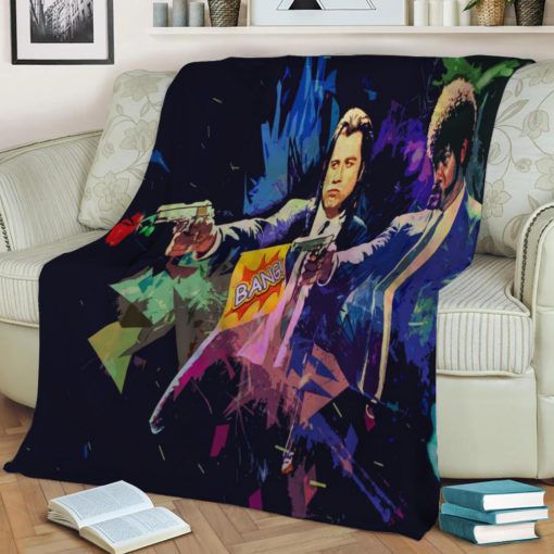 Pulp Fiction Color Fleece Blanket Throw Blanket Gift Pulp Fiction Color Fleece Blanket Throw Blanket Gift