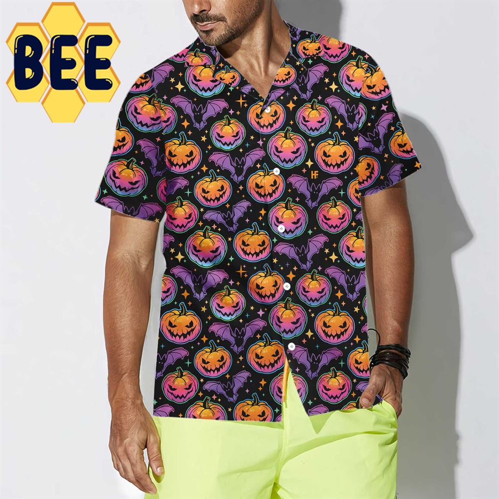 Pumpkin Bat Halloween Hawaiian Shirt Pumpkin Bat Halloween Hawaiian Shirt
