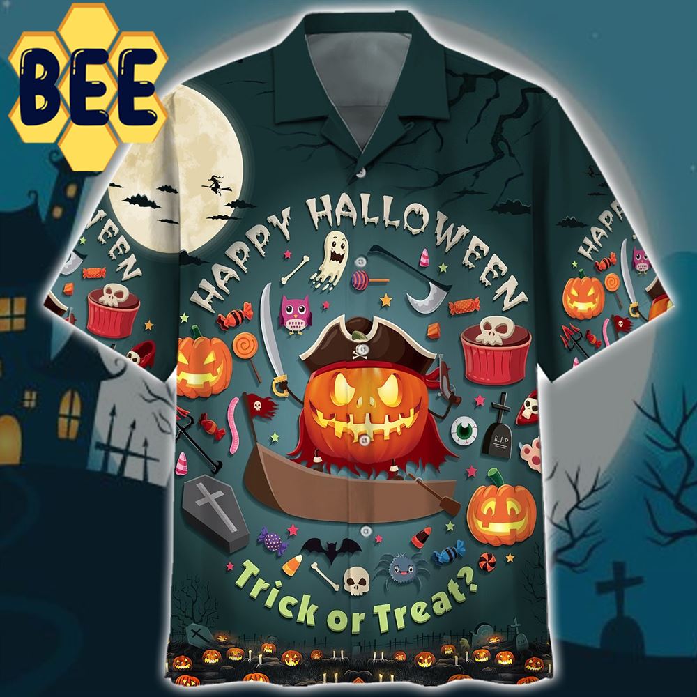 Pumpkin Trick Or Treat Halloween Hawaiian Shirt Pumpkin Trick Or Treat Halloween Hawaiian Shirt