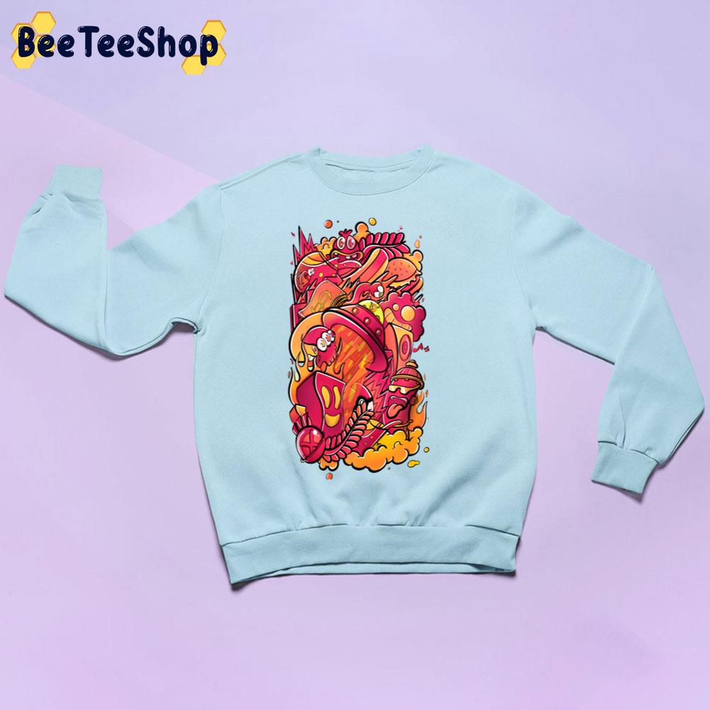 Red And Golden Doodles Digital Art Unisex Sweatshirt Red And Golden Doodles Digital Art Unisex Sweatshirt