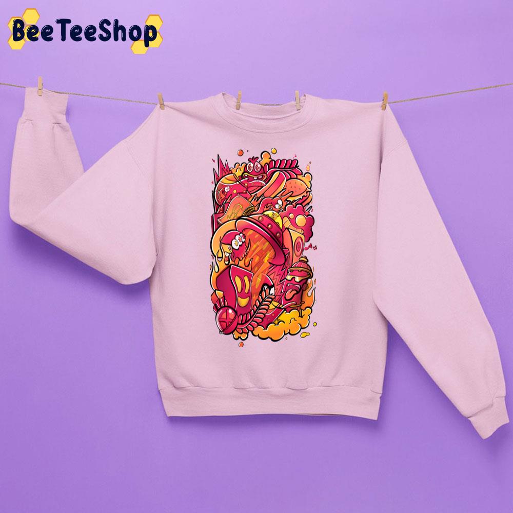 Red And Golden Doodles Digital Art Unisex Sweatshirt Red And Golden Doodles Digital Art Unisex Sweatshirt
