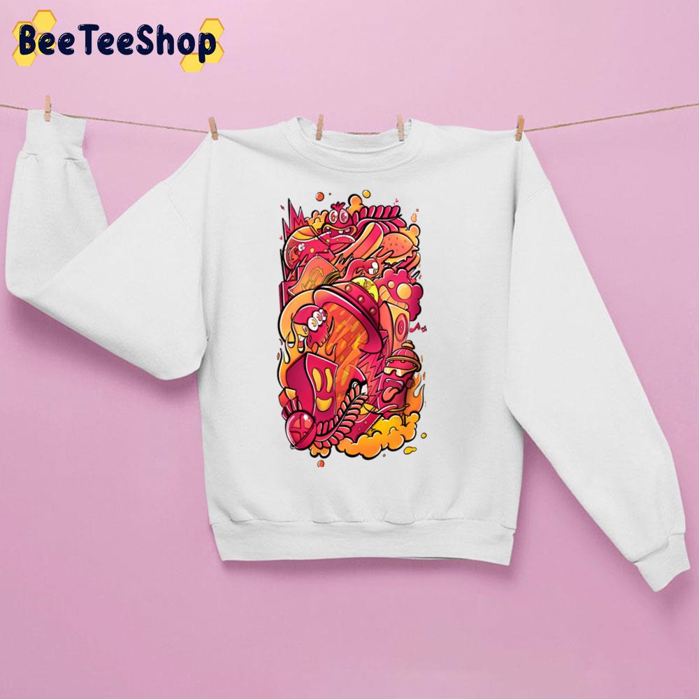Red And Golden Doodles Digital Art Unisex Sweatshirt Red And Golden Doodles Digital Art Unisex Sweatshirt