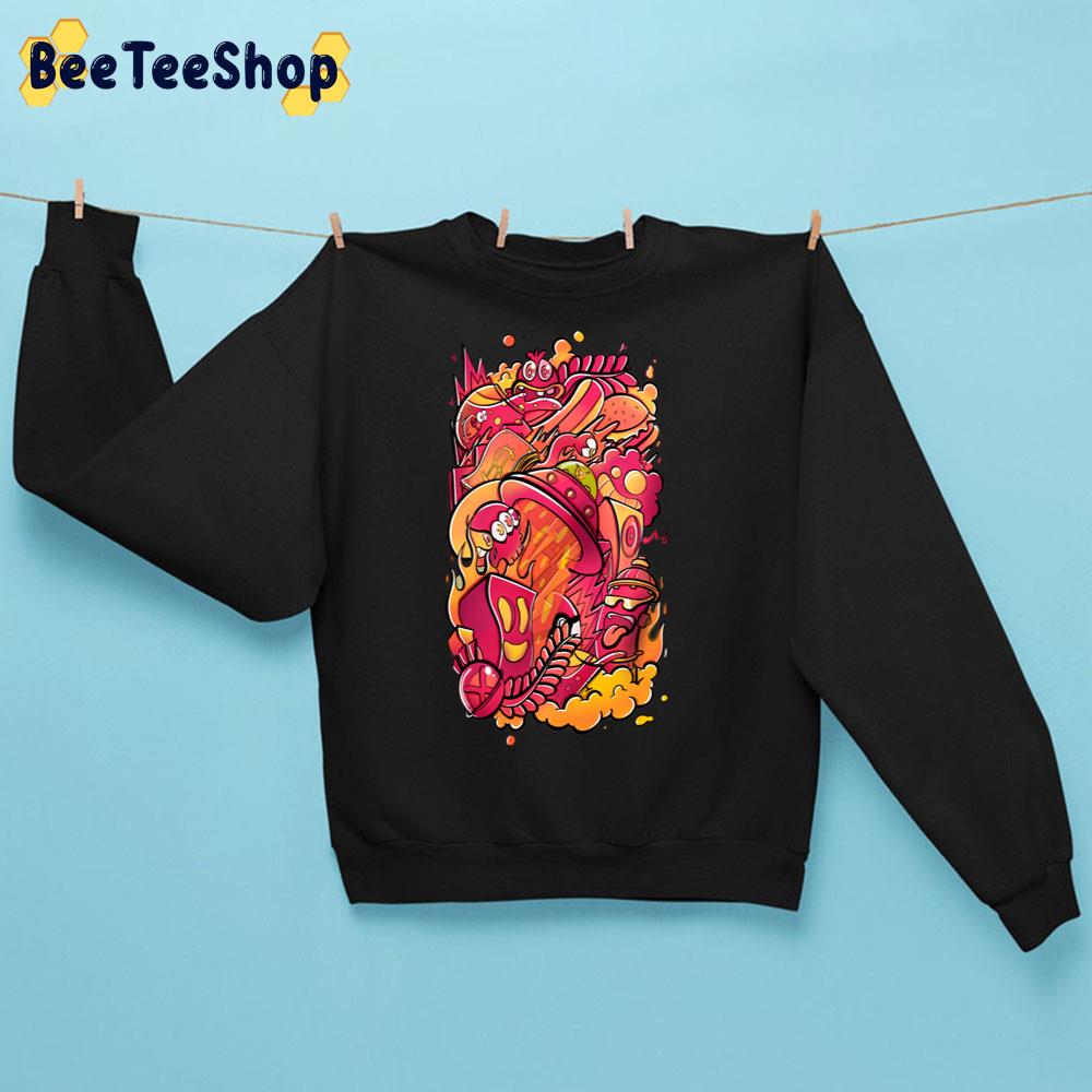 Red And Golden Doodles Digital Art Unisex Sweatshirt Red And Golden Doodles Digital Art Unisex Sweatshirt