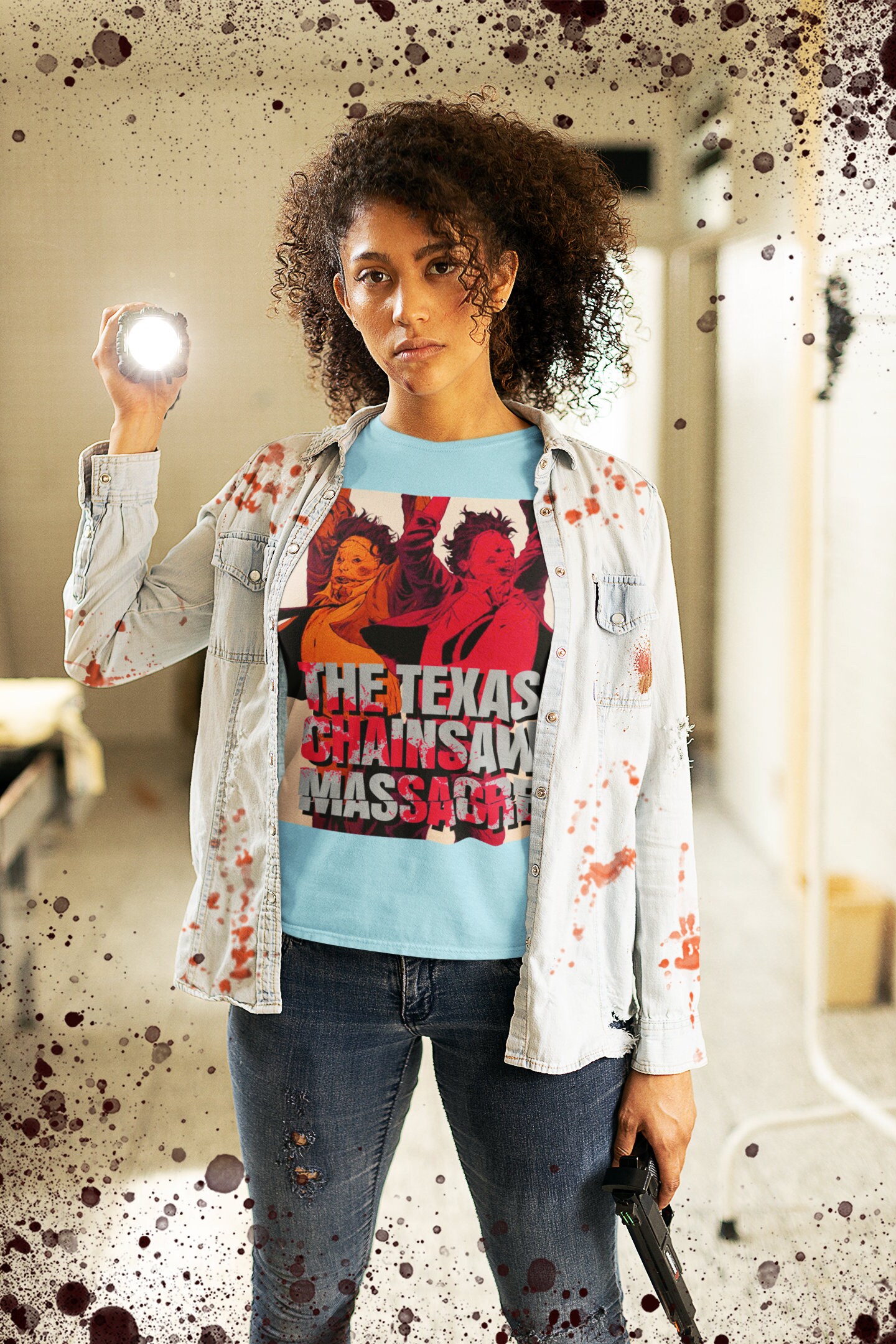 Red Chainsaw Texas Chainsaw Massacre Movie Halloween Unisex T-Shirt Red Chainsaw Texas Chainsaw Massacre Movie Halloween Unisex T-Shirt
