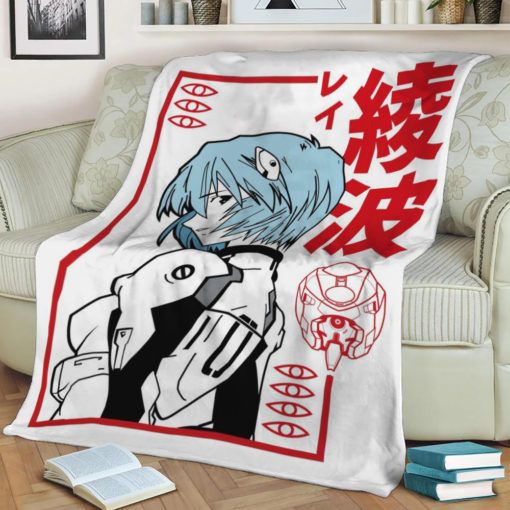 Rei Ayanami Evangelion Best Seller Fleece Blanket Throw Blanket Gift Rei Ayanami Evangelion Best Seller Fleece Blanket Throw Blanket Gift